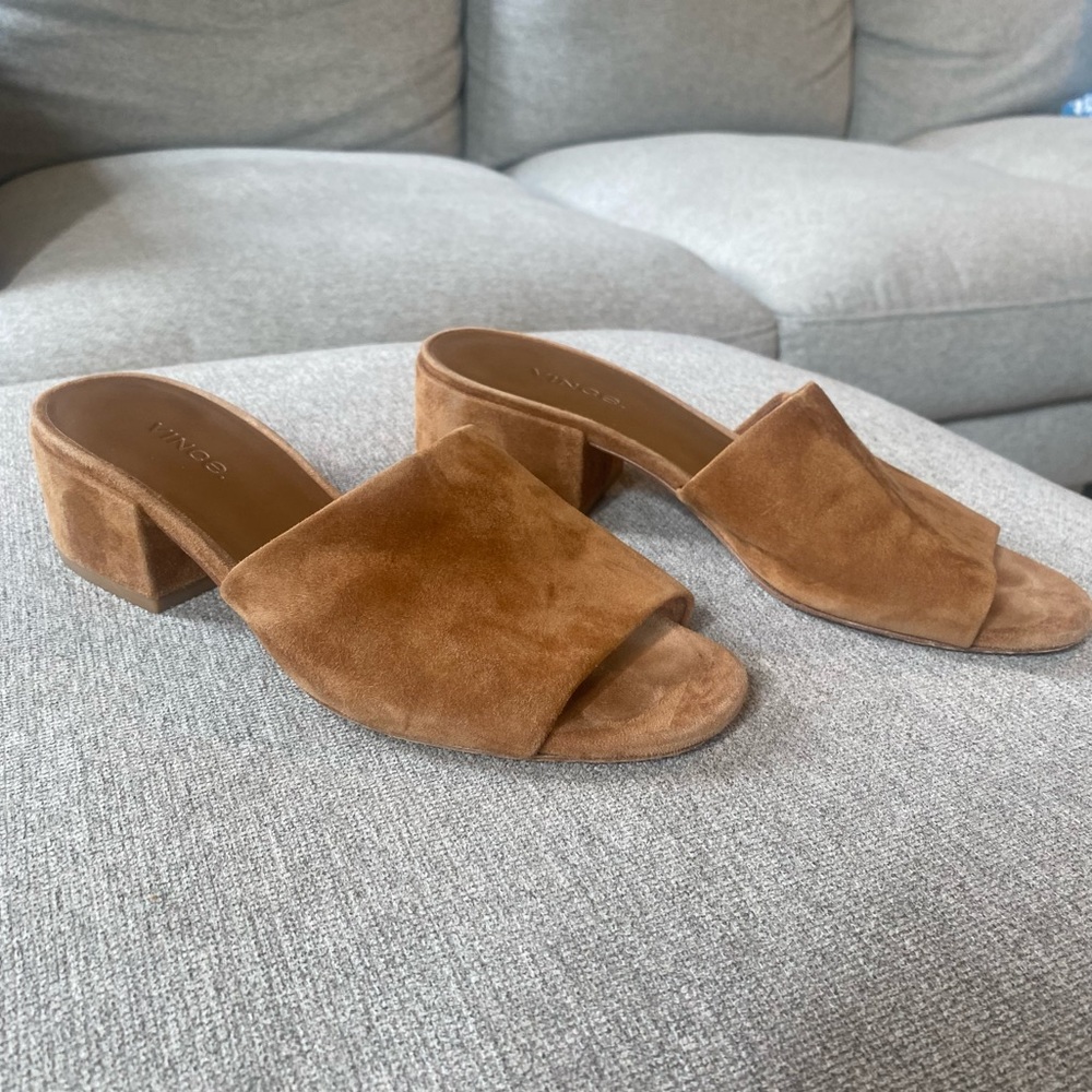 Vince Suede Mules, Size 7. In excellent used condition!